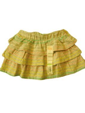 Jumping Beans Cartwheel Scooter Toddler Gray Strip Multicolor Ruffle Skirt 12M
